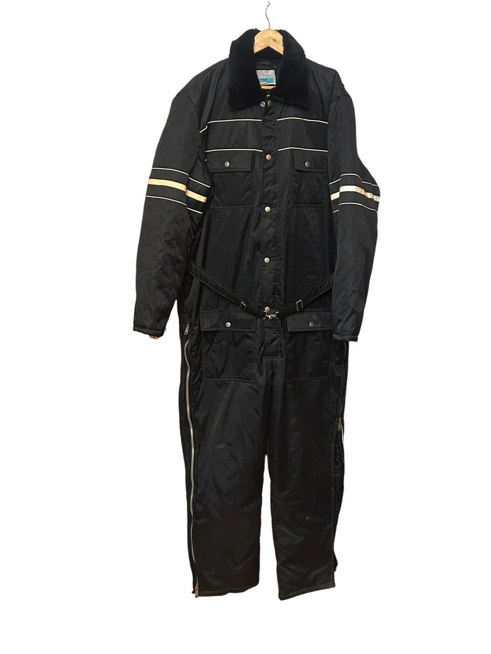 Vintage Sears Work Leisure Nylon Insulated Hooded Coveralls Jumpsuit Snow 48Tall - Picture 8 of 9